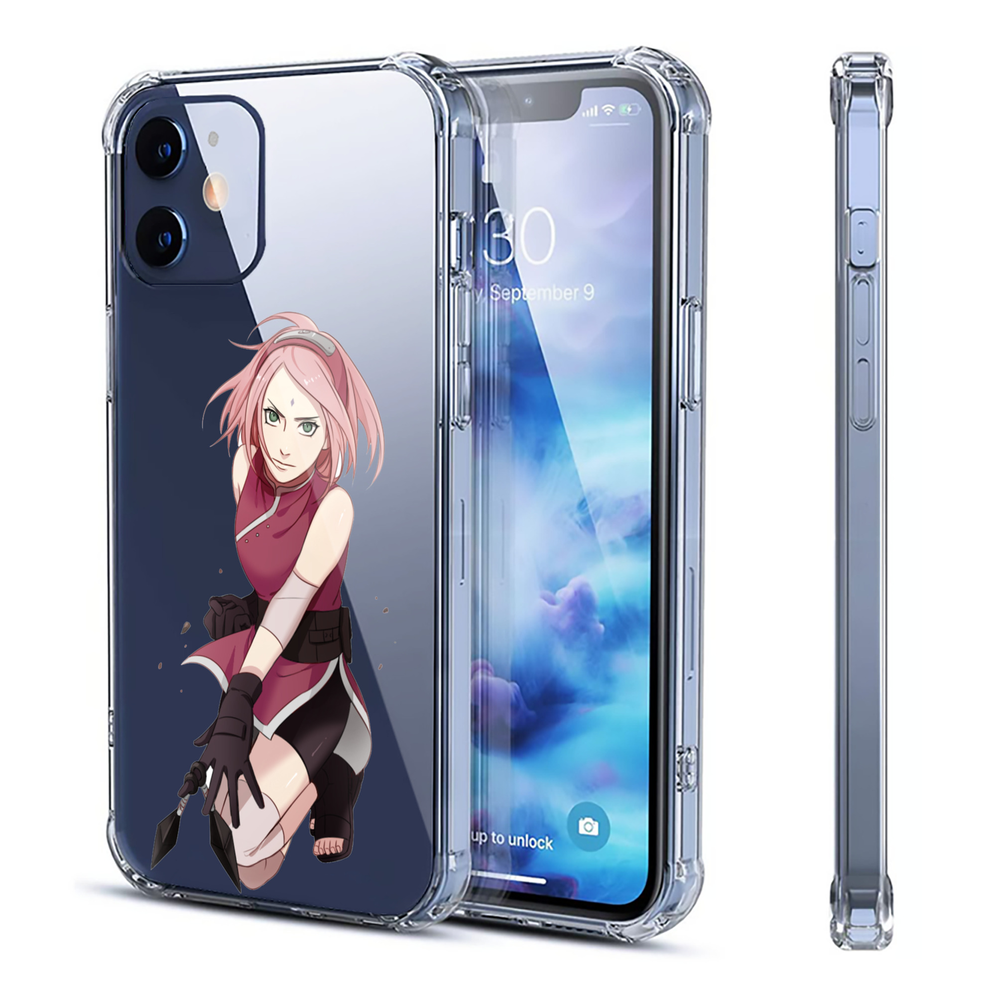 （画像用） NARUTO -ナルト- 春野サクラ Haruno Sakura 【iPhone 12シリーズ対応】透明スマホケース（クリアソフトケース）